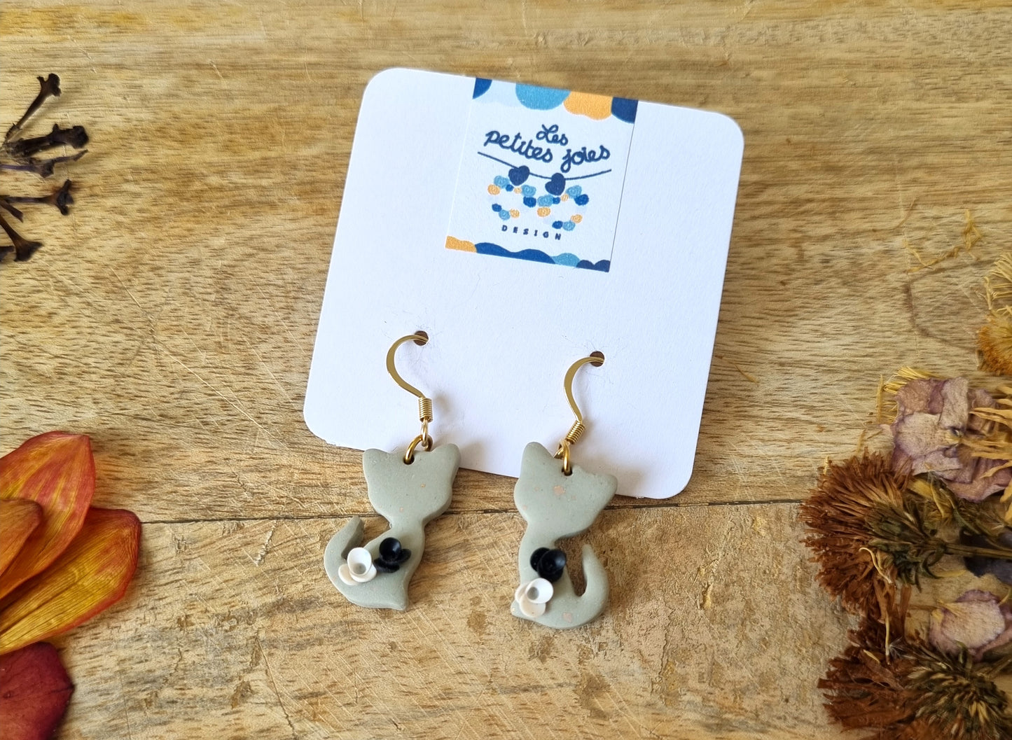 Animaux - Petits chats - 5 choix de couleurs différentes - Boucles d'oreilles en acier inoxydable