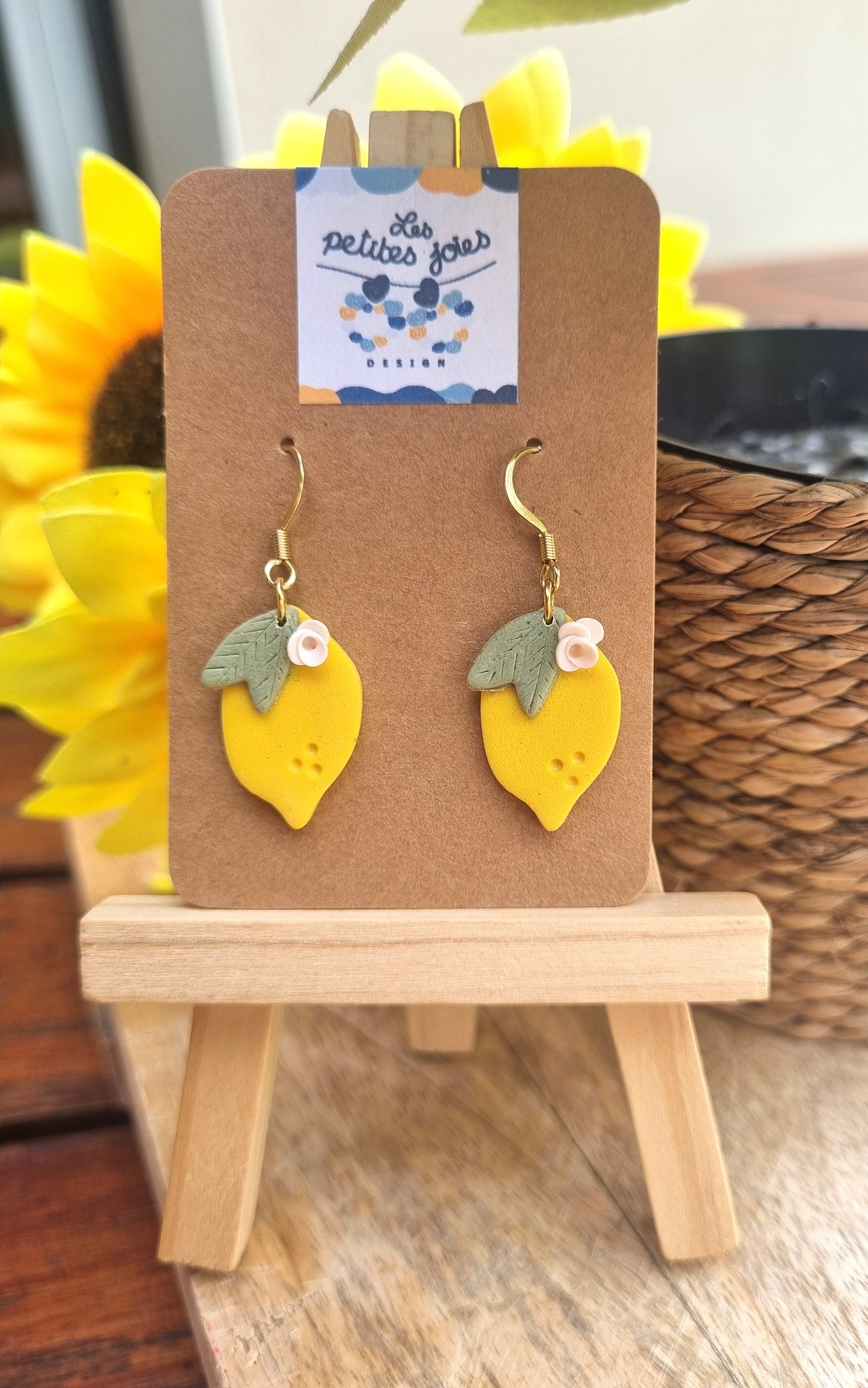 Fruits - Douceur Citron - Boucles d'oreilles artisanales - Acier inoxydable