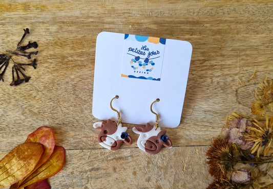 Petites vaches - 2 choix de modèles différents - Boucles d'oreilles en acier inoxydable