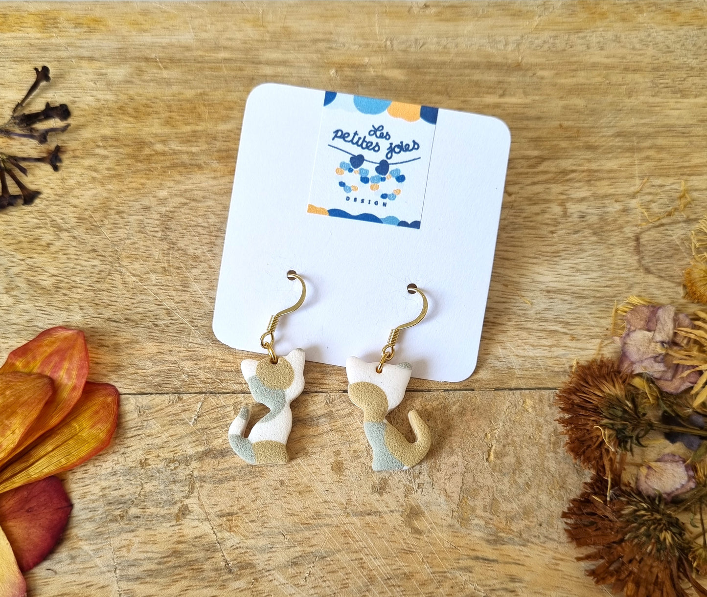 Animaux - Petits chats - 5 choix de couleurs différentes - Boucles d'oreilles en acier inoxydable