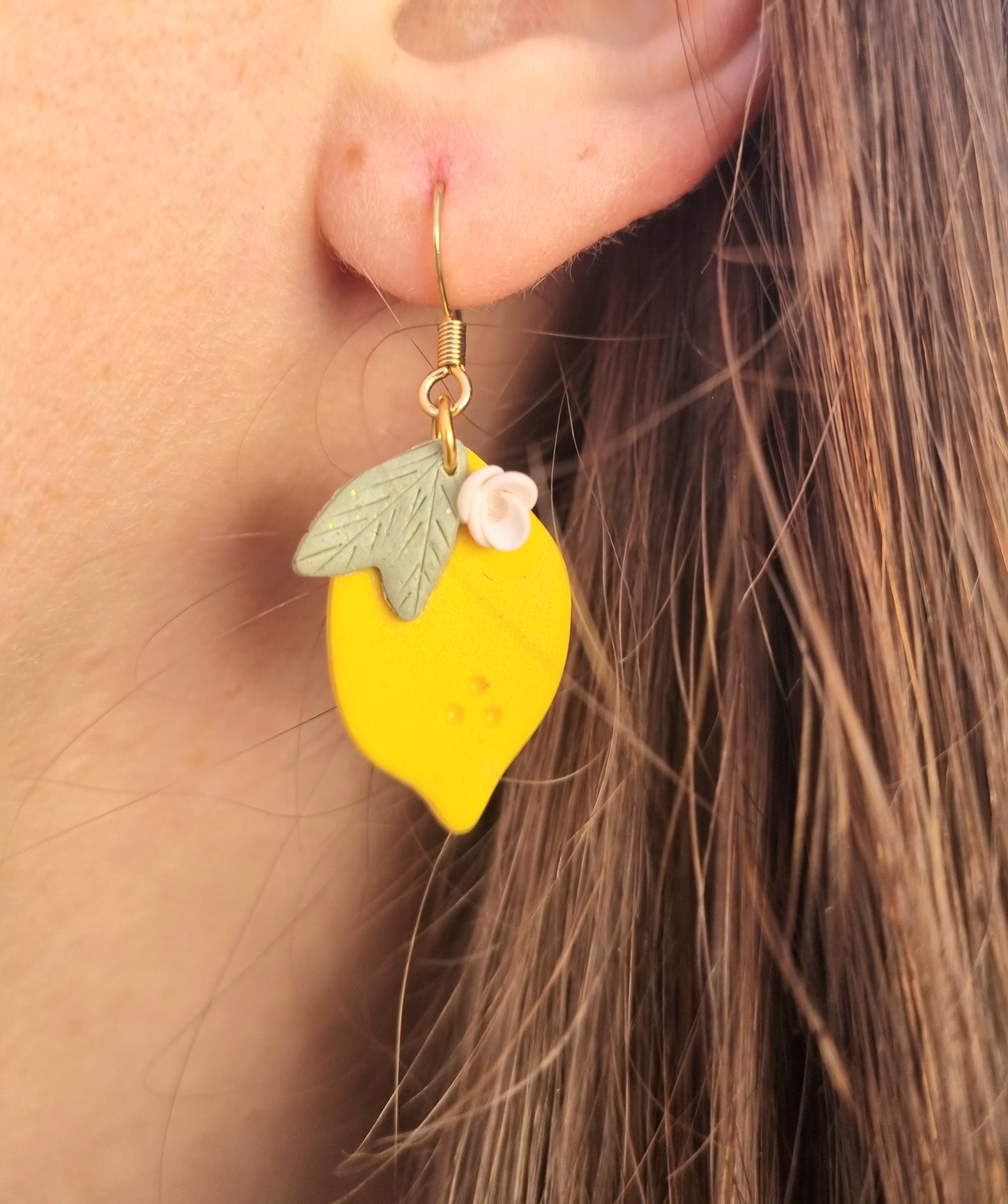 Fruits - Douceur Citron - Boucles d'oreilles artisanales - Acier inoxydable