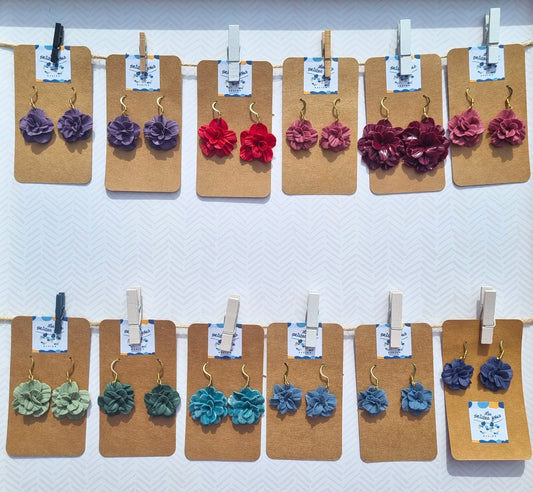 Fleurs différents choix de couleur - Boucles d'oreilles artisanales - Collection florale - Acier inoxydable