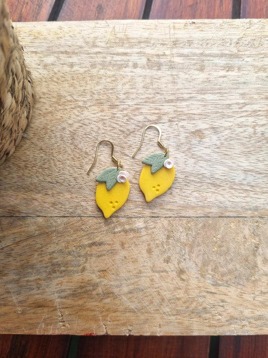 Fruits - Douceur Citron - Boucles d'oreilles artisanales - Acier inoxydable
