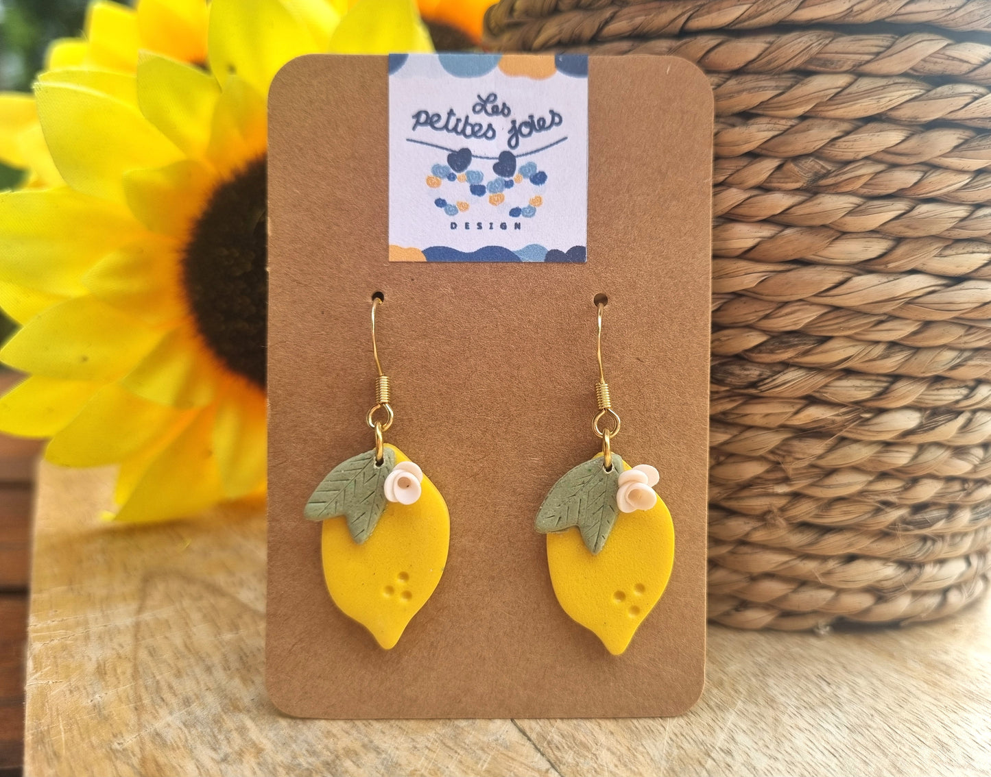 Fruits - Douceur Citron - Boucles d'oreilles artisanales - Acier inoxydable