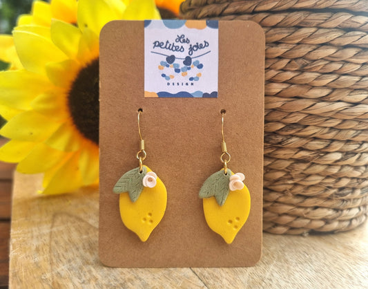 Fruits - Douceur Citron - Boucles d'oreilles artisanales - Acier inoxydable